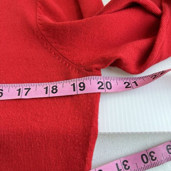 By Design Women Button Front Cardigan LARGE Red Black Trim Gold Buttons Career - Picture 10 of 12